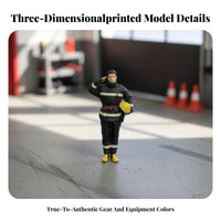 Miniature Firefighter Figure Highly Detailed Firefighter Figure Scale Model Firefighter Realistic Features Miniature Scene
