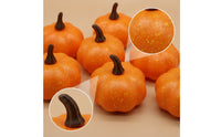 8 Pieces Carved Pumpkin Prop Autumn Faux Pumpkin with Stem Decorative Artificial Pumpkins for Photographers, Christmas