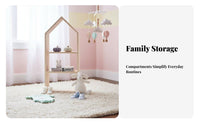 Child-Friendly Design No-Coststanding Childs Armoire Accessible Display House-Shaped Clothes Rack Stable Structure children's Storage Easy Assembly for Toddlers, Babies, Parents, Playroom, Bedroom, Daycare, Kindergarten