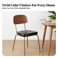 Nordic Design Upholstered Metal Frame Chair Retro Look Upholstered Armchair with Metal Legs Minimalist design Household Furniture Soft Padded Seat for Interior Designers, Homeowners, Office Workers, Dining Room, Bedroom, perusing Corner, Reception Area