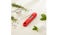 Folding Foldable Temperature Instrument Backlit Display Foldable Prong Cooking Thermometer Calibration Function Kitchen Utensil for Barbecue