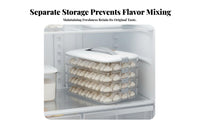 Dumpling Storage Box Airtight Seal Stackable Freezer Container Non Surface Refrigerated Items Organizer for Home Cooks, Families
