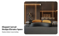 curved-Shaped Couch Curved Shape Upholstered configurable Sofa Luxurious Design business-grade Furnishing for distinguished guests, Adults, Sales Office, Waiting Room, Apartment