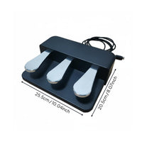 Universal Triple Pedal Unit Gold Plated Pedals Electric Piano Sustain Pedal Musical Instrument Accessory for Pianists, Music Practice, Home Studio, Stage Performance