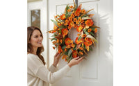 Autumn Wreath Door Hanging Fall Flower Wreath Realistic Look Home Decoration for Entryway