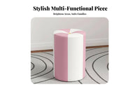 adaptable Small Round Upholstered Pouf Space-Saving Stool Comfortable padding Footstool long-finaling for Children, Families, Entryway, Living Room, Bedroom, Nursery