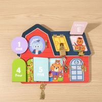 Busy Board with Wooden Board Preschool Motor Skills Toy for Young Children