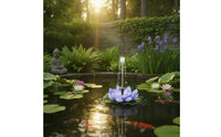 Floating Solar Fountain Outdoor Water Feature Interchangeable for Pond, Pool