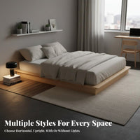 Levitating Low-Profile Bed Frame Headboardless Design Levitating Bed Frame with Illuminated Lights Minimalist and Design Bedroom Furniture for Adults