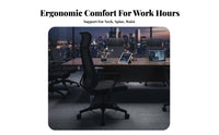 Reclining Function Ergonomic High-Back Chair Support Rolling Ergonomic Chair with Headrest Height Adjustable Computer Seat 360-Degree Swivel for Telecommuting Workers, Students, Gamers, Workstation, Study Room, Gaming Setup