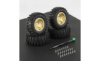 4 Pieces RC Wheel and Tire Assembly Multi-Spoke RC Crawler Wheel with Tire Stable