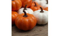 48 Pieces Mini Artificial Pumpkins Glossy Mini Faux Pumpkins Small Decorations for Window Displays, Table Centerpieces