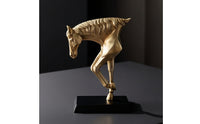 Horse Sculpture with Pedestal Sleek Horse Statue Luxury Ornament for Homeowners, Office
