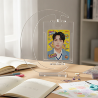 DIY Rotating Photo Frame for 3-inch Cards - Transparent Acrylic Display Stand