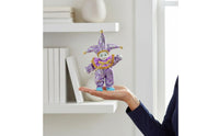 Gift Porcelain Clown Figurine Decorative Clown Doll Collectible Violet Jester Doll Colorful Costume for Shelf, Desk
