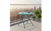 Space-Saving Portable Foldable Round Table Locking Legs Round Folding Table Stain Resistant Furniture Heavy Duty for Balcony