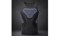 Segmented Padding 3D Protect Vest Protective Resistant Padded Protect Vest Stretchy Material Padded Compression Shirt Black for Athletes