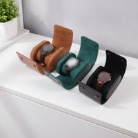 Watch Travel Case Leather Watch Case with Cushion Padded for People on the Go