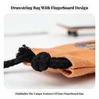 Fingerboard Storage Bag Dust-Resistant Finger Skateboard Bag Drawstring Closure Fingerboard Storage Pouch for Fingerboarders, Kids, School, Desk