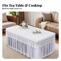 Oil-Proof Heating Table Cover Easy to Clean Waterproof Leatherette Tablecloth Reusable for Homeowners, Families, Banquets, Weddings, Parties
