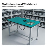 High Load Capacity Anti-Static Workbench Multi-Functional Heavy-Duty Work Table Cold-Rolled Steel Frame Heavy Duty Workbench Wear-Resistant for Warehouse Personnel, Factory Workers, Laboratory Personnel, Laboratoryoratory Oratory, Cleanroom, Garage