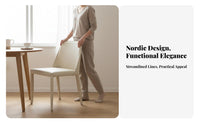 Nordic design Upholstered Saddle Chair Minimalist Design Seating Furniture Ergonomic spinerest Comfortable Padding for Interior Designers, homeowners, Renters, Dining Room, Kitchen, Bedroom, Home Office