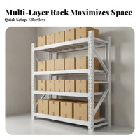 High Load Capacity Multi-Layer Steel Shelf Long-Lasting Heavy Duty Storage Rack Easy Assembly Adjustable Storage Rack Rust-Proof for Business Owners, DIY Enthusiasts, Balcony, Warehouse, Stockroom, Workshop