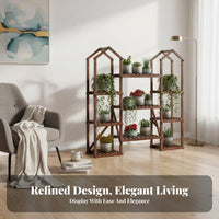 Floor-Standing Multi-Level Planter Stand Artistic Design Tree-Shaped Pot Stand Space-Saving Flower Rack Stable Construction for Gardeners, Homeowners, Apartment Dwellers, Balcony, Living Room, Bedroom, Office
