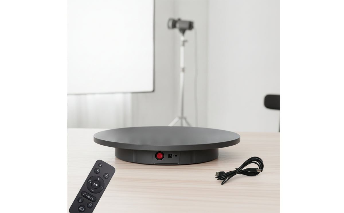 Tabletop Motorized Rotating Display Stand Slim Rotating Display Stand Compact Photography Turntable 360° for Photographers, Online Sellers, Livestreamers, Livestreaming