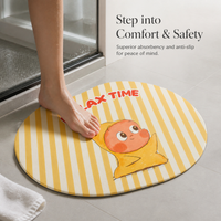 Cute Star Cartoon Diatomaceous Earth Bath Mat Absorbent Non-Slip Bathroom Toilet Room Door Floor Mat