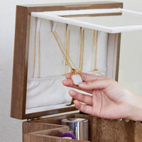 Vanity Drawer Organizer Easy to Clean Wooden Makeup Box for Dresser