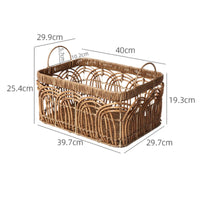 Storage Basket with Handles Rectangular Woven Organizer Basket Open-Top for Countertop