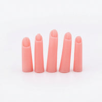 5 Pieces Silicone Practice Finger Flexible Manicure Finger with Hollow Base Manicure Training Tool Lifelike Lightweight