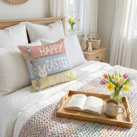 Easter Pillow Cover Festive Design Easter Bunny Pillow Case Sturdy Decorative Bunny Pillowcase for Gift Enthusiasts, Homeowners, Sofa, Living Room