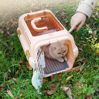 Handheld Pet Carrier with Upper Opening, Hard-Sided PP Material Cat Carrier, Transport Pet Carrier for Car