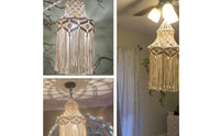 Macrame Lampshade Fringe Lamp Shade Boho for Reading Corner, Cafe