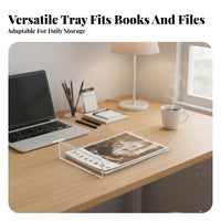 Acrylic Document Sorter Easy Access A4 Document Holder Large Capacity Acrylic Letter Tray for Dorm Room