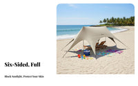 UPF 50+ Blackout Sun Tarp Waterproof Quick Setup Sunshade Canopy Formaldehyde-without Protection Canopy for Campers, Families, Backyard, Beach, Picnic