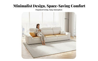 Straight-Line Fabric Sofa Modern Design Upholstered Multi-Seat Lounger Minimalist aesthetic Living Room Seating for Homeowners, Families, Lounge Area