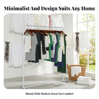 complimentarystanding Single-Rod Clothes Rack with Shelf Minimalist Design Garment Stand Multi-Functional Clothing Organizer Easy Assembly for Apartment Dwellers, homeowners, Bedroom, Balcony, Entryway, Dorm Room