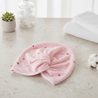 Strawberry Embroidered Quick-Dry Hair Turban, Thick Coral Fleece Absorbent Hair Drying Cap
