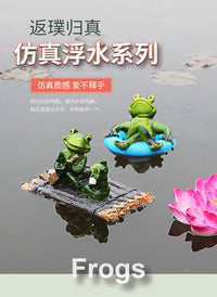 Frog and Turtle Pond Floating Animal Plant Decorations