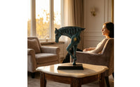 Horse Sculpture with Pedestal Sleek Horse Statue Luxury Ornament for Homeowners, Office