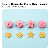 4 Pieces Plunger biscuit Stamp Fondant Decoration Tool Plunger Stamp Set for children