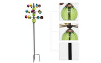Colorful Three-Tier Wind Rotator Outdoor Garden Rotator with Stake Decorative Kinetic Sculpture Sturdy for Homeowners