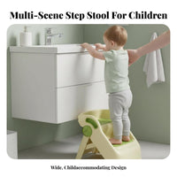 Anti-Slip Surface 2-Step Toddler Stool Rounded Corners Footstool Stable Structure Youngster s' Furniture Lightweight and Portable for Toddlers, Parents, Adults, Bathroom, Hand Washing, Bedroom, Kitchen