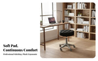 Height Adjustable Low-Back Rolling Chair 360-Degree Swivel Channel-Tufted Vanity Chair Padded Cushion Home Furniture Space-Saving for Nail Technicians, Hairstylists, Beauty Salon, Makeup Station, Small Areas, Medical Office