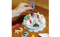 24 Pieces Sliceable with Hook-and-Loop Fastener Wooden Birthday Cake Toy Polished Edges Play Food Birthday Cake Sturdy and Sturdy Wooden Food Cutting Set Educational for Toddlers