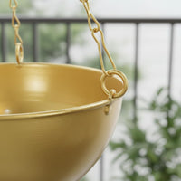 Metal Hanging Plant Pot Indoor Outdoor Round Hanging Basket with Chain for Patio