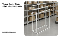 Mobile with Optional Wheels Mop and Broom Display Rack Space-Saving Mop and Broom Holder Long-Lasting Metal Frame Multi-Tier Hook Stand Heavy Duty for Shop Owners, Retailers, Supermarket
